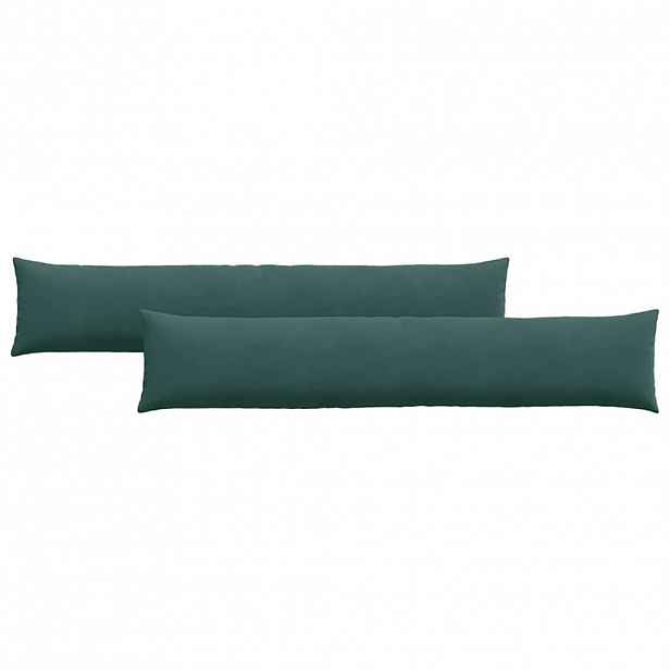 vidaXL Pohovkové polštáře 2 pcs Tmavě zelená 200 x 40 cm