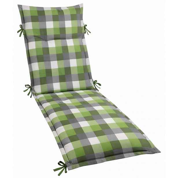 Zahradní polstr na lehátko Karo 60x190 cm, zelený/šedý