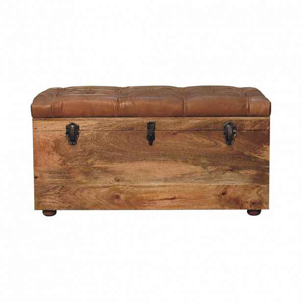 Artisan Furniture PŘÍSLUŠENSTVÍ STOLEK s povrchem z jantaru dubového, mramorová deska nahoře, leštěná hnědá