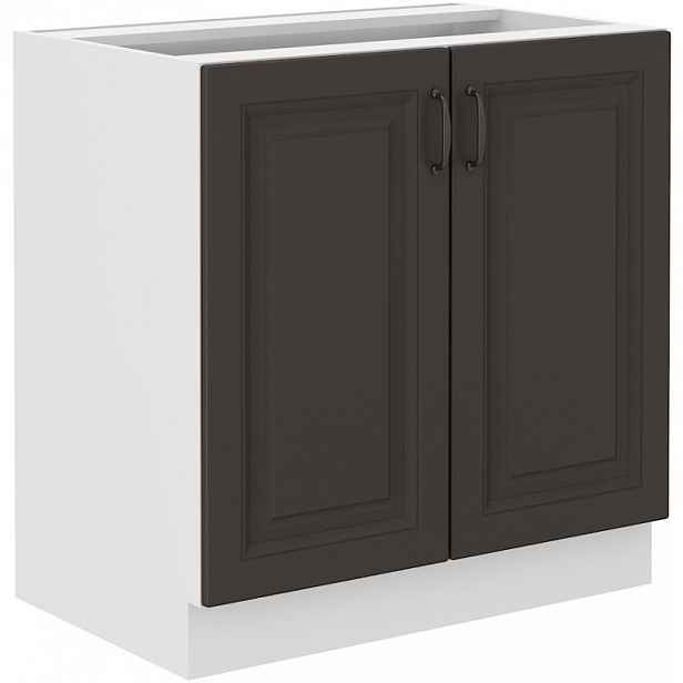 Dolní dvoudveřová skříňka SOPHIA - šířka 80 cm, tmavě šedá / bílá