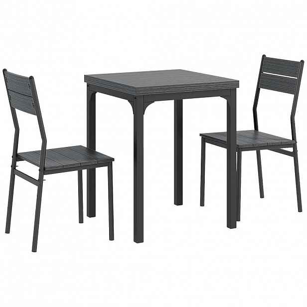 HOMCOM JÍDELNÍ set MDF kov šedý