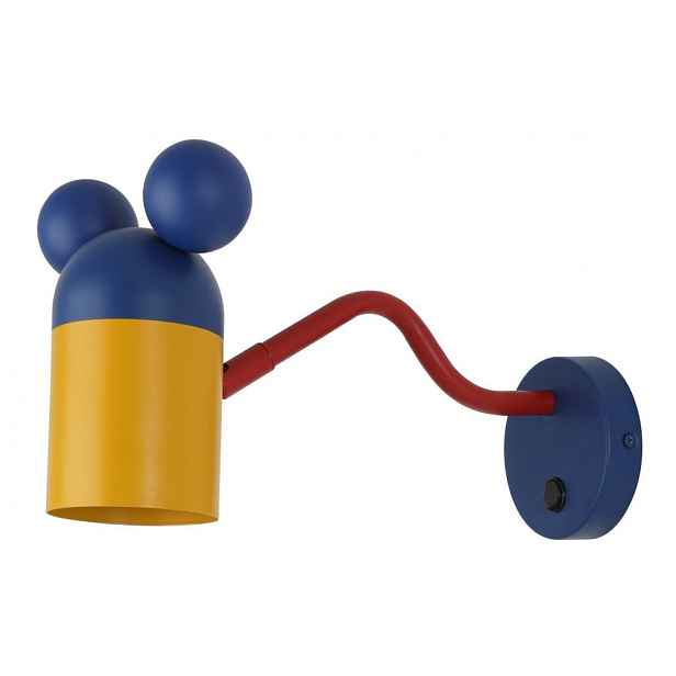 Modré dětské nástěnné svítidlo s kovovým stínidlem Mouse – GTV
