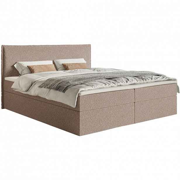 Selsey BOXSPRINGOVÁ POSTEL Softie tmavě béžová ženylka 180x200 cm