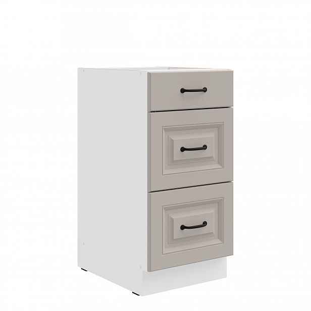 Spodní skříňka Stilo 40 D 3S BB - Premium Box Barva korpusu: Bílá, Barva dvířek: Clay Grey
