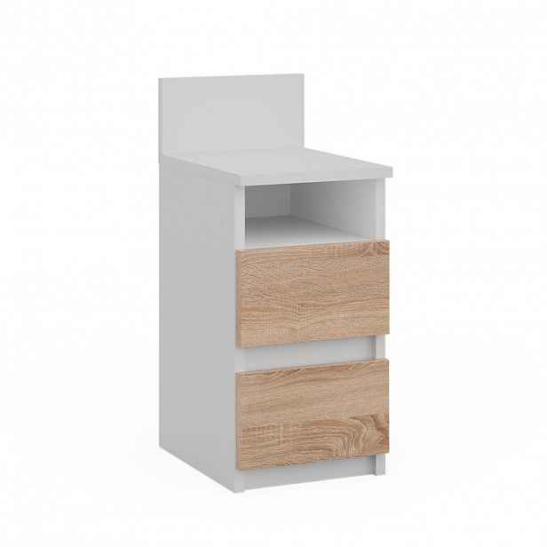 Vicco NOČNÍ STOLEK Monty Bílá/Sonoma 25 x 59.1 cm se 2 zásuvkami