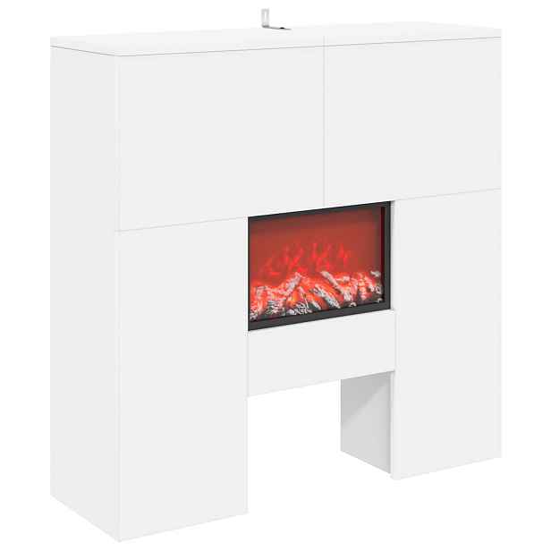 vidaXL Elektrický krb Bílá 75 x 24,5 x 75 cm Kompozitní dřevo