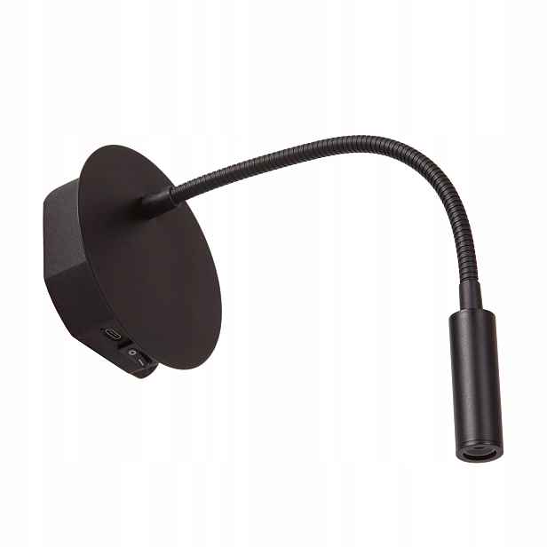 Nástěnné svítidlo nastavitelné Led černé flexibilní rameno pro čtení Lucide