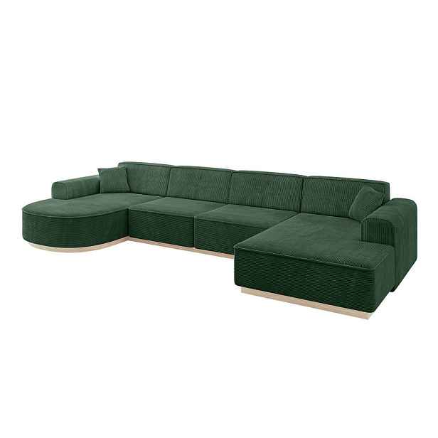 ALTDECOR SEDACÍ SOUPRAVA ve tvaru U ARRIO-U2 388x171x83 Zelená Manšestr