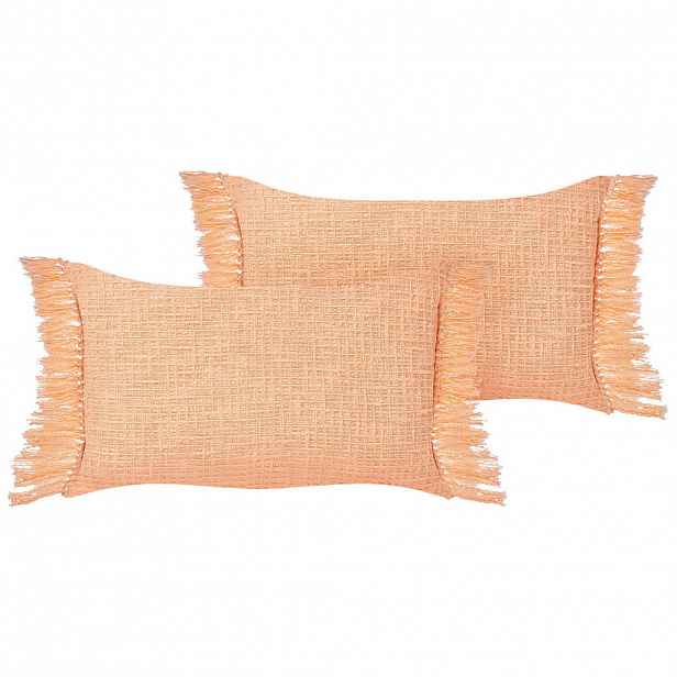 Beliani DEKORATIVNÍ polštář sada 2 ks Oranžový 60/40 cm Tansy
