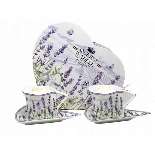 Elegantní porcelánová sada šálků s motivem levandule 180 ml Queen Isabell
