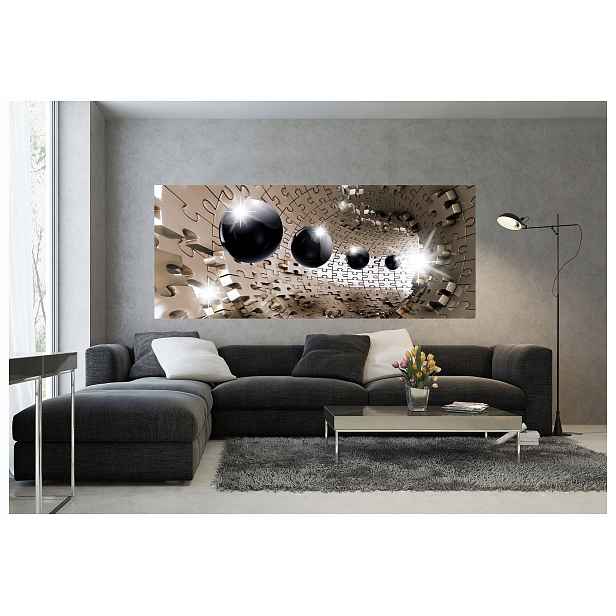 Fototapeta Tunel 3D puzzle černé sféry moderní design 250x104 lepidlo