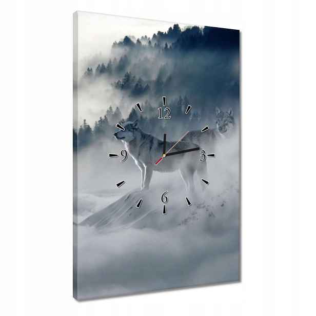 Hodiny 40x60 Vlci v přírodě