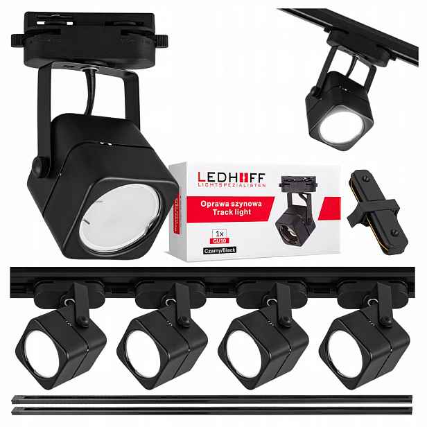 Kolejnicový kabel 1 m x 2 kolejnicové osvětlení lišta Reflektor lampa Led GU10 x4