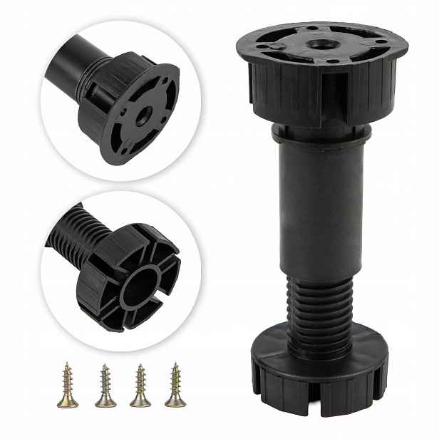 Kuchyňská nábytková noha Pvc 100 mm (86-125 mm) Nosnost 250 kg Vruty 100 ks