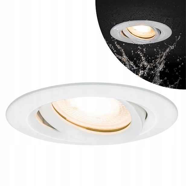Light Prestige Kulaté Stropní Svítidlo Lagos Pohyblivé GU10 Bílé IP65 Kov 50W