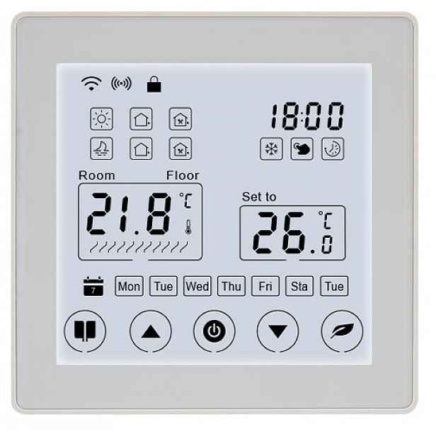 Pokojový Termostat Dotykový Panel LCD 16A Wifi Tuya Podlahové Vytápění