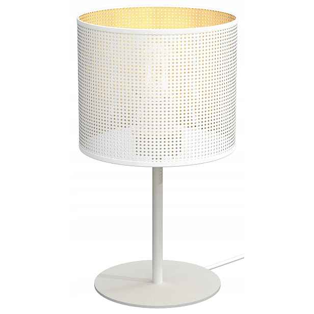 Stolní noční lampa Loft Shade bílá, zlaté stínidlo 1xE27 34 cm, stolní