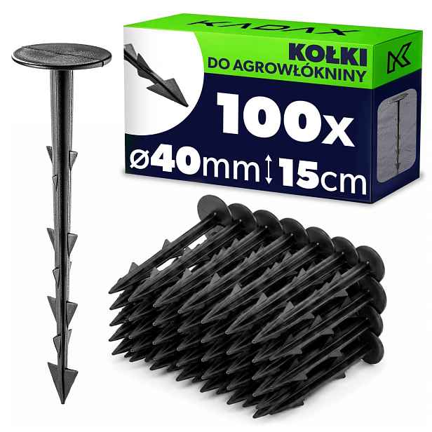TEMU KADAX Stabilní kolíky, silné kotvy pro Agrofiber, odolné zahradní kolíky, černé, 100 ks.