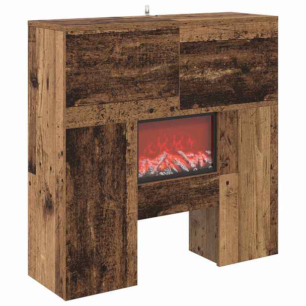 vidaXL Elektrický krb Staré dřevo 75 x 24,5 x 75 cm Kompozitní dřevo