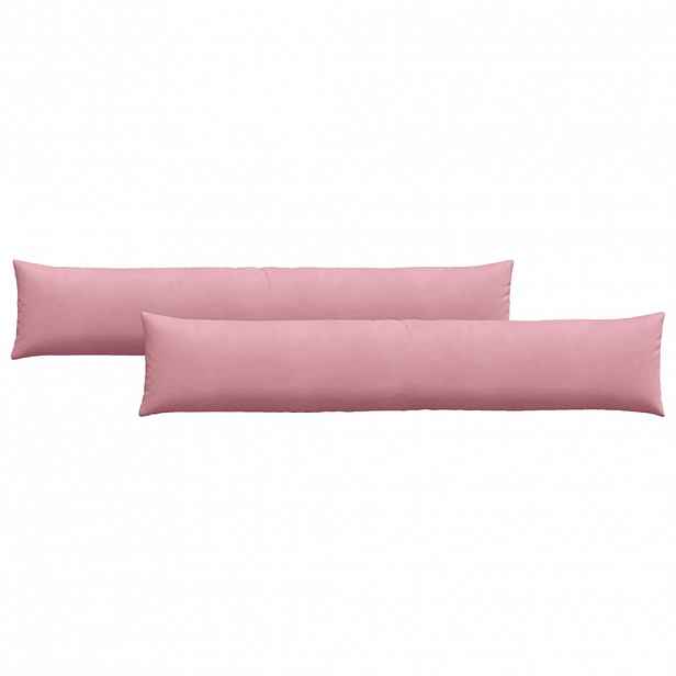 vidaXL Pohovkové polštáře 2 pcs Růžová 200 x 40 cm Žebrovaná látka