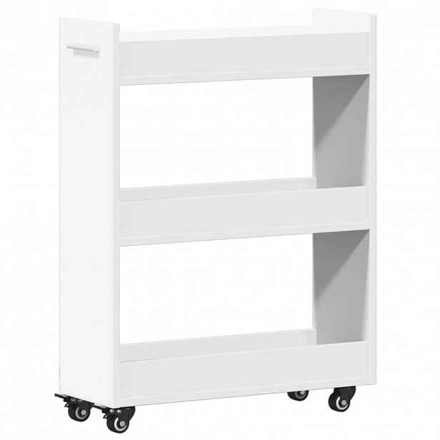 vidaXL Skříňka na kolečkách bílá 60 x 22 x 79 cm kompozitní dřevo