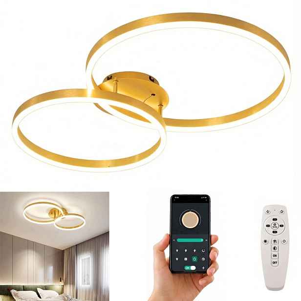 stropní svítidlo Led Zlatý lustr Stropní Svítidlo Ring Moderní do obývacího pokoje 45W*2