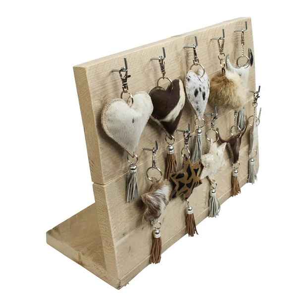 Dřevěný display na přívěsky na klíče - 55*40*19cm Mars & More