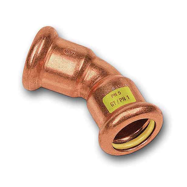 Oblouk 45° lisovací Sanha Cu Press Gas 10041 42 mm FF