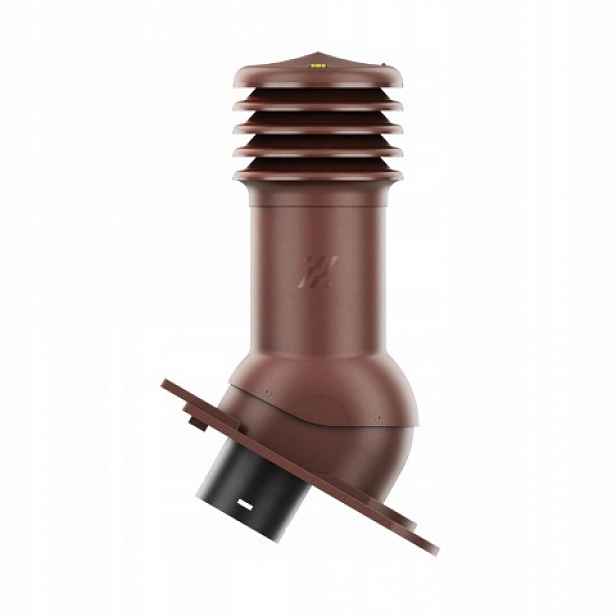 Větrací komín HiVent pro kaprařskou střešní krytinu fi150 mm, nezateplený, hnědý