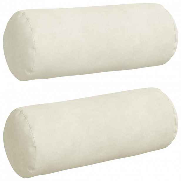 vidaXL Polštáře 2 pcs Krémová Ø 15 x 40 cm Žebrovaná látka
