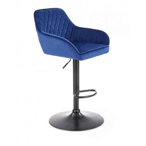Barová židle samet / kov Halmar Modrá