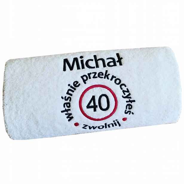 Dárek k Kulatým Narozeninám 18,30,40,50,60,70,80,90, ručník s výšivkou, nápis