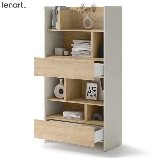 Dig-net nábytek Regál Lenart BED CONCEPT BC-27 | kašmír / dub nagano