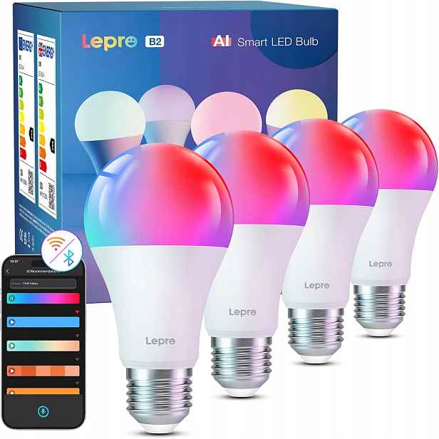 Inteligentní žárovka Lepro E27 10 W 1100 lm Bluetooth WiFi 4 ks