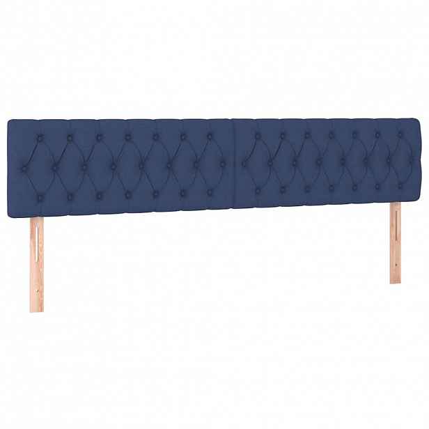 vidaXL Čela postele modrá 180x7x78/88 cm látka