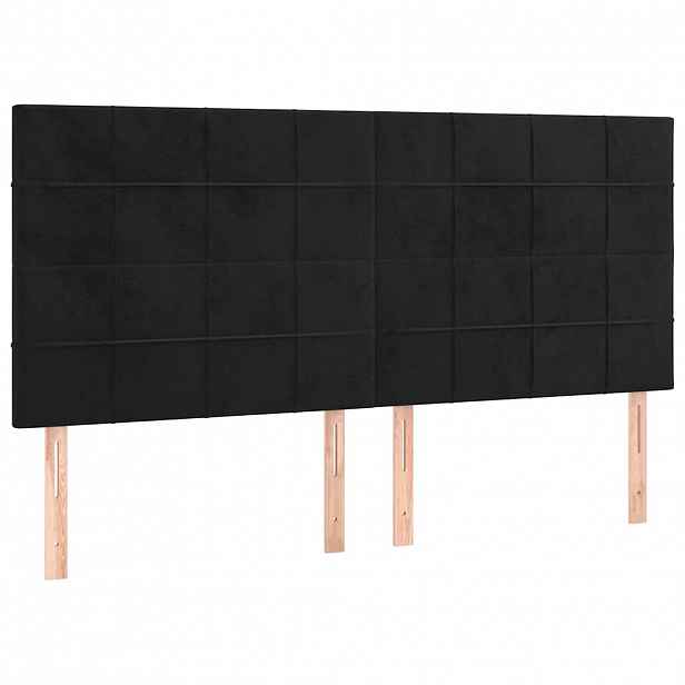 vidaXL Čelo postele černé 200x5x118/128 cm sametové