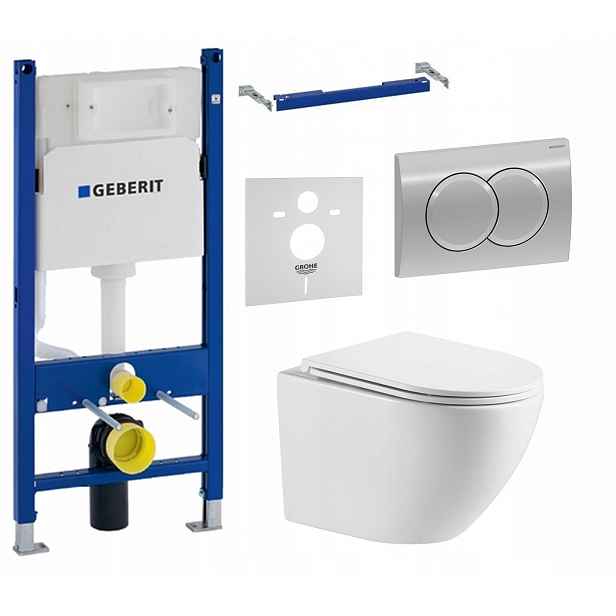 Podomítkový Wc set Geberit s Wc mísou Miura Tornado tlačítko Chrom