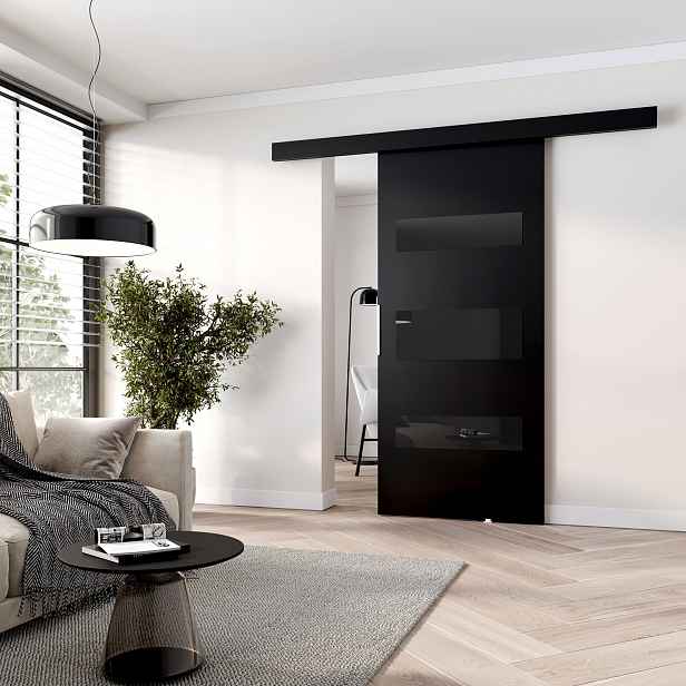 Posuvné interiérové dveře BARRET 14 - 86 cm, černé