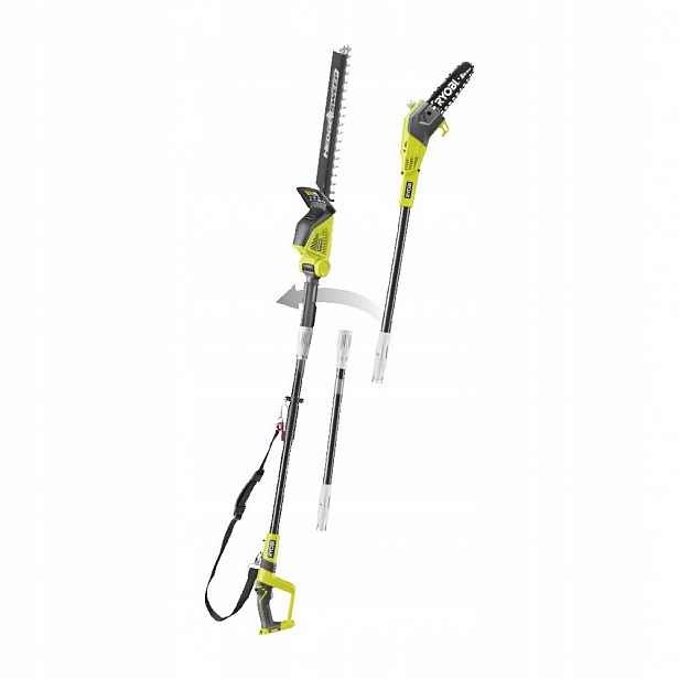 Ryobi Akumulátorová pila na výložníku 20 cm One+ a nůžky na živý plot