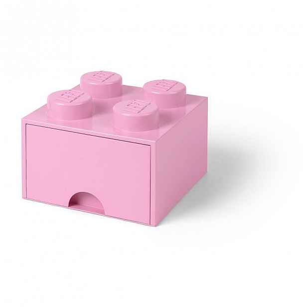 Světle růžový úložný box čtverec LEGO®