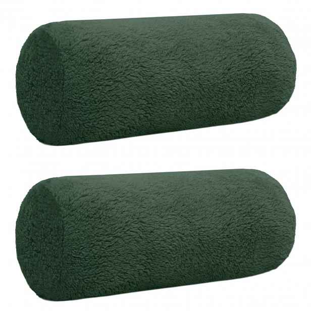 vidaXL Povlak na polštář 2 pcs HEERLEN Tmavě zelená Ø 15 x 40 cm