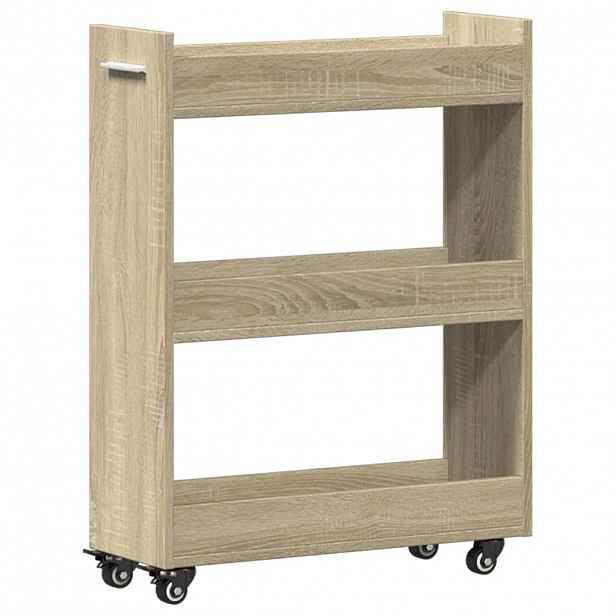 vidaXL Skříňka na kolečkách dub sonoma 60x22x79 cm kompozitní dřevo