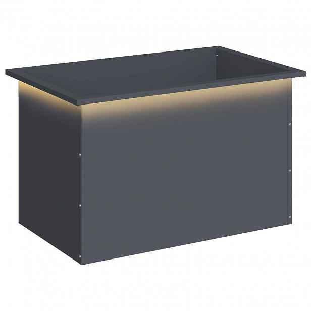 vidaXL Zahradní truhlík s LED osvětlením Antracitová 50 × 80 × 48 cm
