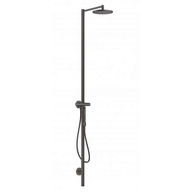 Axor Starck - Sprchový set s baterií, průměr 24 cm, 1 proud, kartáčovaný černý chrom 12670340