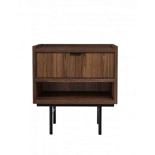 Noční stolek Edison Brown Warmia Walnut