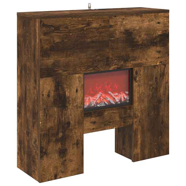 vidaXL Elektrický krb Kouřový dub 75 x 24,5 x 75 cm Kompozitní dřevo