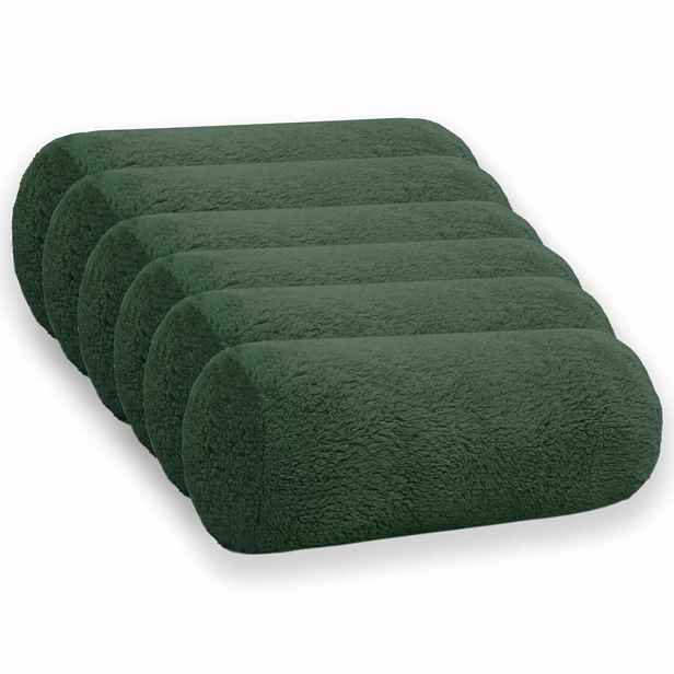 vidaXL Povlak na polštář 6 pcs HEERLEN Tmavě zelená Ø 15 x 40 cm