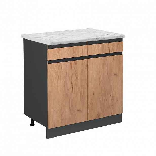 Vicco SPODNÍ SKŘÍŇKA KUCHYŇSKÉ LINKY R-Line Zlatý mocný dub 80 cm PD Mramor