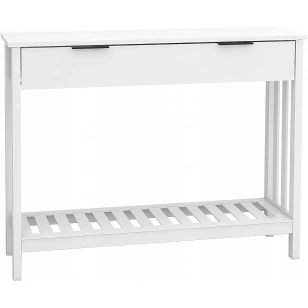Konzole Creative Home obdélníková 100 x 30 x 75,5 cm Černé dřevo, Bílá