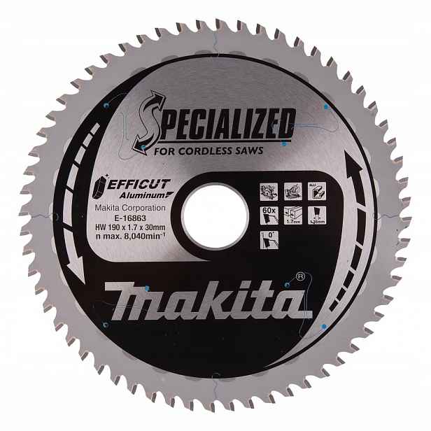 kotoučová pila na hliník, 60 zubů, Efficut, Makita [E-16863]